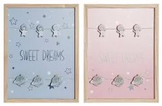 Quadro Portafoto con Mollette DKD Home Decor Sweet Dreams Legno Legno MDF 40 x 40 x 3 cm (2 Unità)