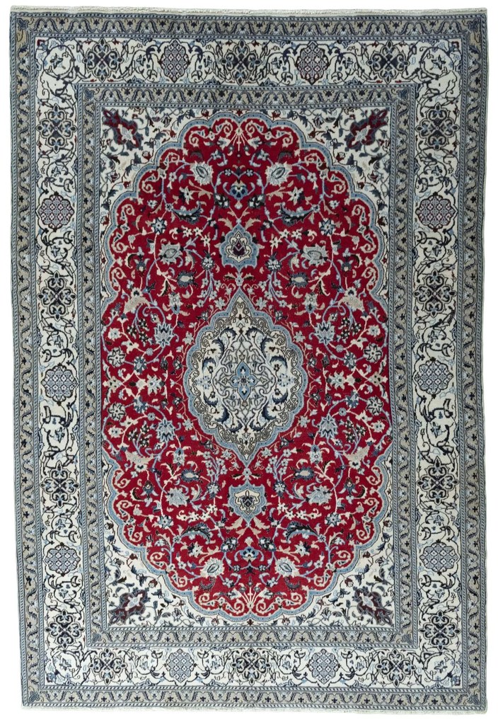 Nain Tappeto persiano 290 x 200 Rosso (Iran) Annodato A Mano