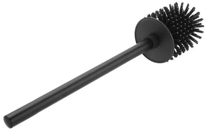 Scopino di ricambio per wc con setole in silicone e manico nero in acciaio