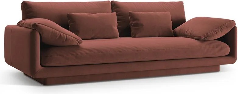 Divano rosa con rivestimento in velluto 220 cm Torino – Micadoni