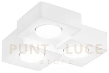 Plafoniera athen quadrata bianca 3 luci attacco gx53 27x27x7,3cm in...