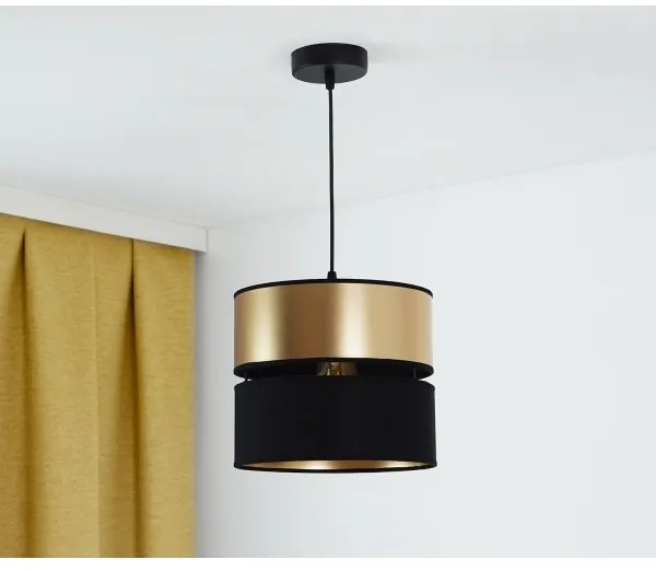Brilagi - Lampadario a sospensione con filo ROYAL 1xE27/15W/230V diametro 25 cm nero/oro