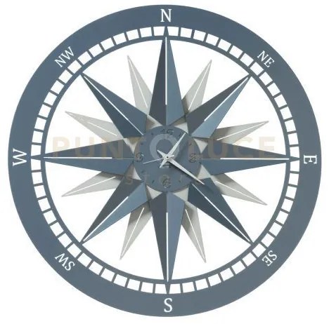 Orologio piccolo dal design origale bussola bianco marmo e azzurro