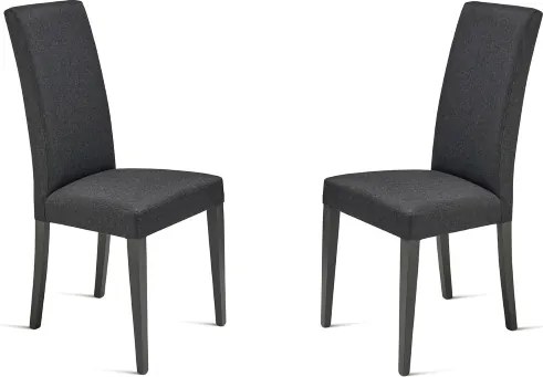 Sedia in tessuto Antracite con gambe in legno DENVER 2 sedie