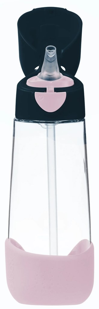 Bottiglia con cannuccia 600 ml – indaco/rosa