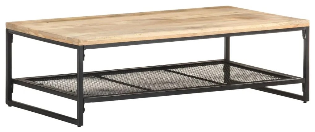 Tavolino Da Salotto 110x60x35 Cm İn Legno Massello Di Mango /