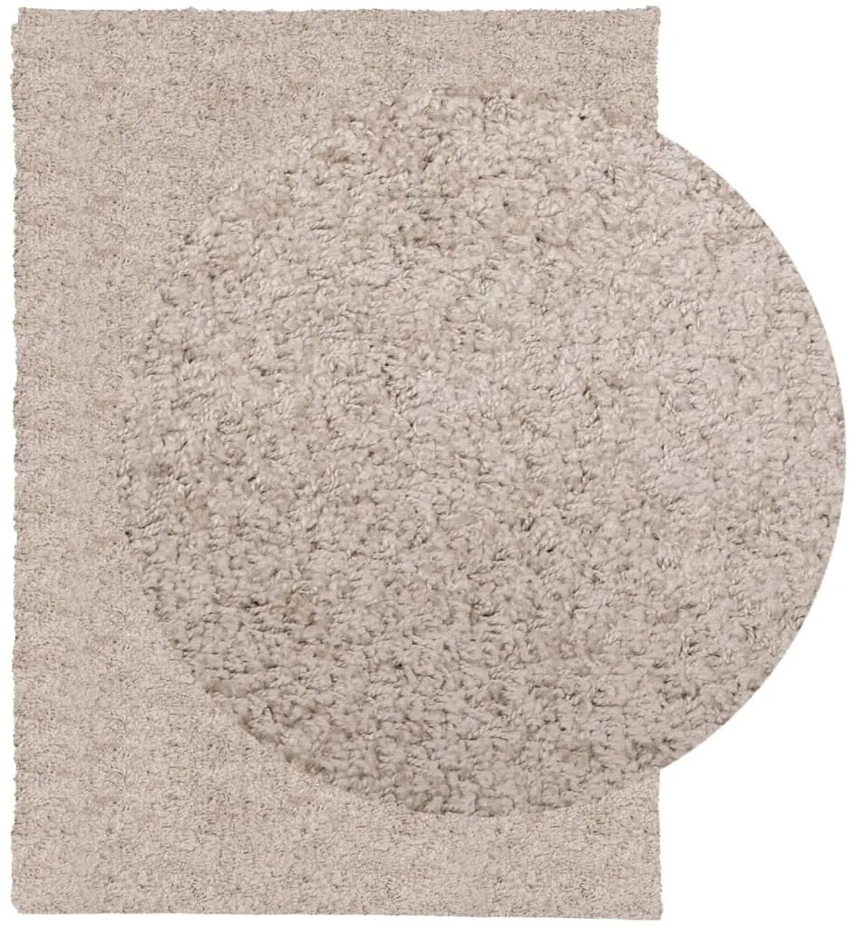 Tappeto Shaggy a Pelo Lungo Moderno Beige 200x280 cm