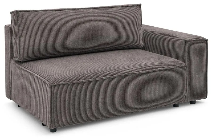 Modulo divano in velluto a coste marrone chiaro, angolo destro Nihad modular - Bobochic Paris