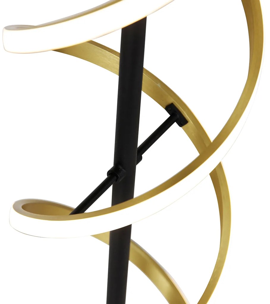 Lampada da terra oro con LED dimmerabile a 3 livelli in Kelvin - Henk