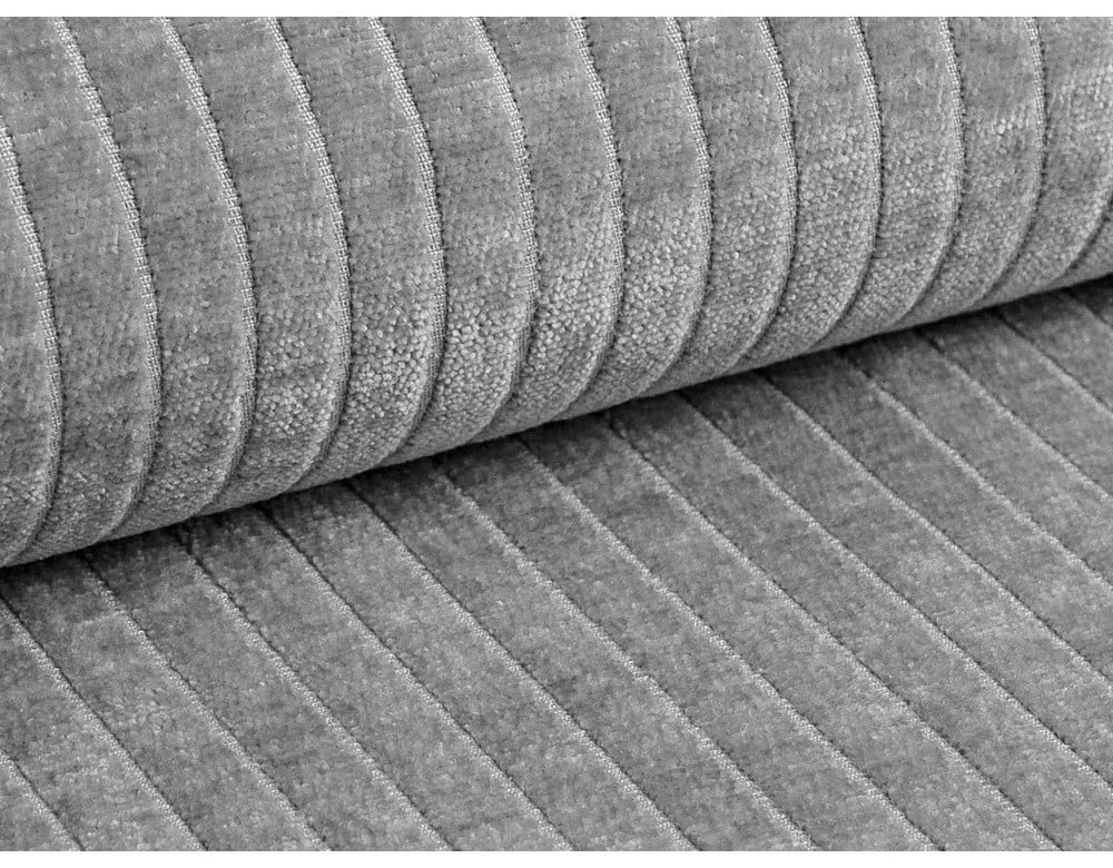 Divano grigio chiaro con rivestimento in velluto a coste 224 cm Bergamo – Cosmopolitan Design