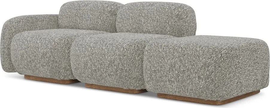 Chaise lounge componibile grigia (con penisola a sinistra) Ailani – Makamii