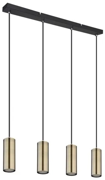 Globo 57911-4HM - Lampadario a sospensione con filo ROBBY 4xGU10/35W/230V nero/ottone