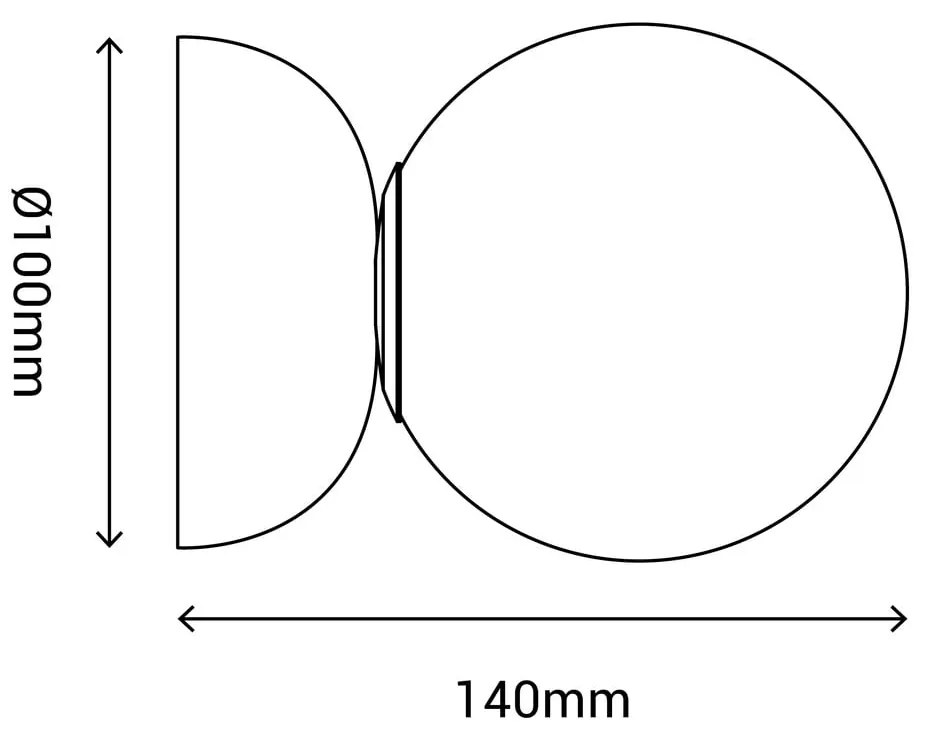 Lampada da parete grigia, altezza 10 cm Creta - SULION