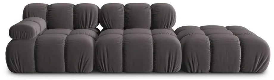 Divano in velluto grigio scuro 282 cm Bellis - Micadoni Home