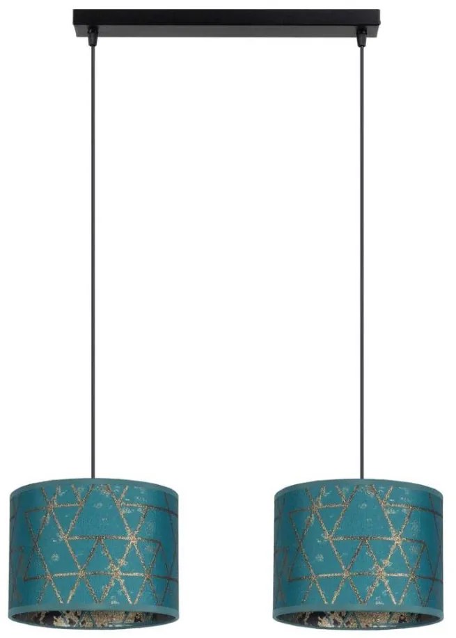 Lampadario su corda REZO 2xE27/60W/230V turchese