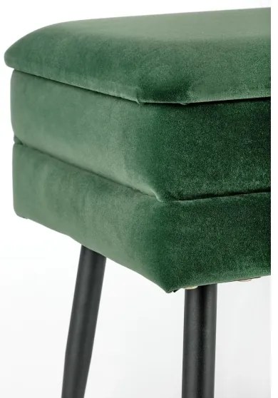Panca trapuntata con contenitore VELVA 37x78 cm verde/nero