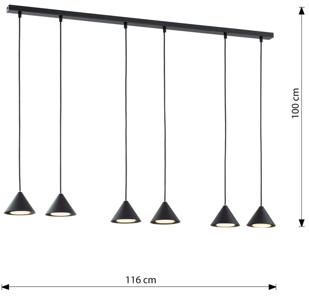 Lampadario ELIT 6 GOLD e BLACK - Attacco GX53