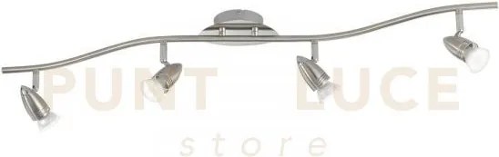 Spot led sunny nickel 4 luci attacco gu10 led 5w 400lm 2700k 15,8x1...