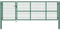 Cancello di Recinzione con Paletti 350x100 cm in Acciaio Verde cod mxl 45426