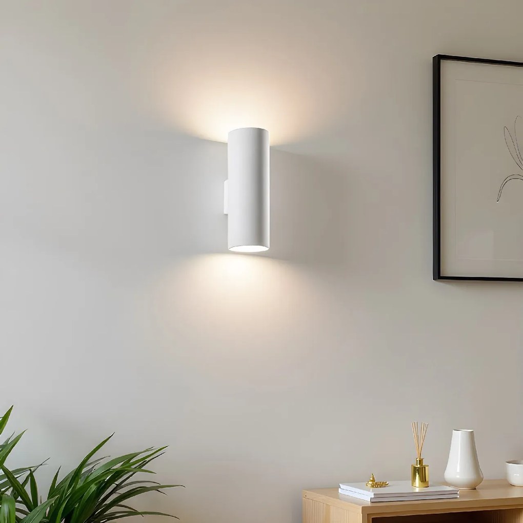 Applique in Gesso Pitturabile 2 lampade GU10 da parete