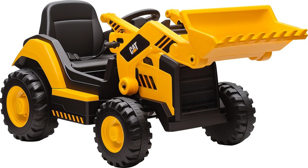 Ruspa Elettrica per Bambini 3-6 Anni Marchio Ufficiale Caterpillar 12V con Telecomando Giallo...