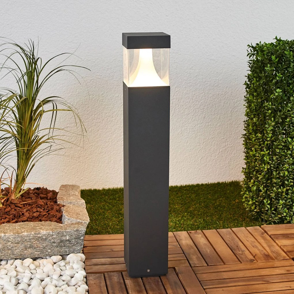 Lampioncino da giardino Egon Lucande, Nero, Alluminio, Moderno, Lampada LED da esterni