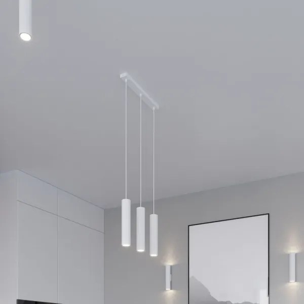 Sollux SL.1078 - Lampadario a sospensione con filo LAGOS 3xGU10/10W/230V bianco
