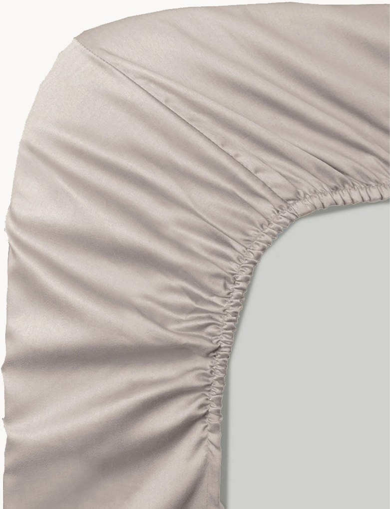 Lenzuolo con angoli boxspring in raso di cotone Ava, alt. 30 cm