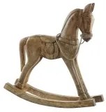 Statua Decorativa DKD Home Decor Altalena basculante Cavallo Marrone 61 x 15 x 63 cm