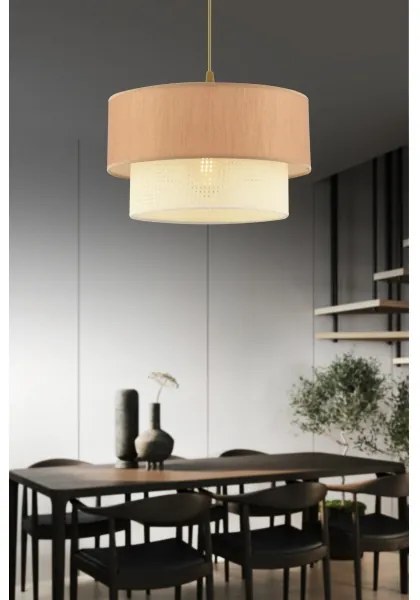 Lampadario a sospensione su cavo ECHO 1xE27/60W/230V marrone/crema