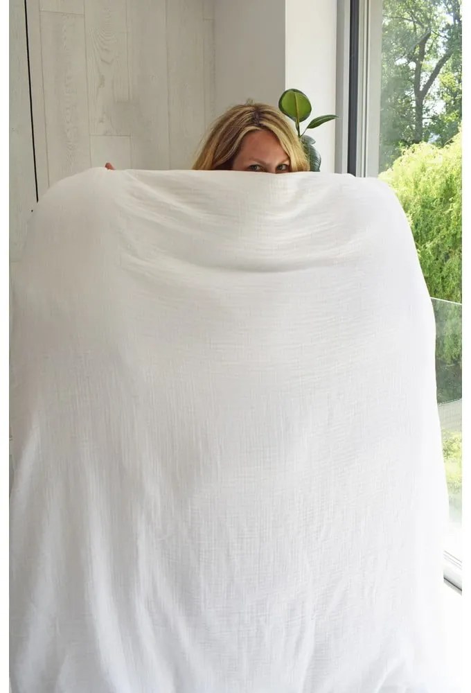 Biancheria da letto in mussola bianca per letto singolo 140x200 cm Plain Muslin - Butter Kings