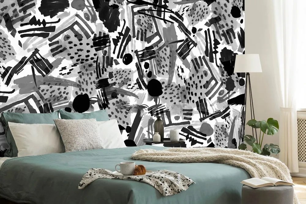 Carta da parati – Pop art astratto in bianco e nero