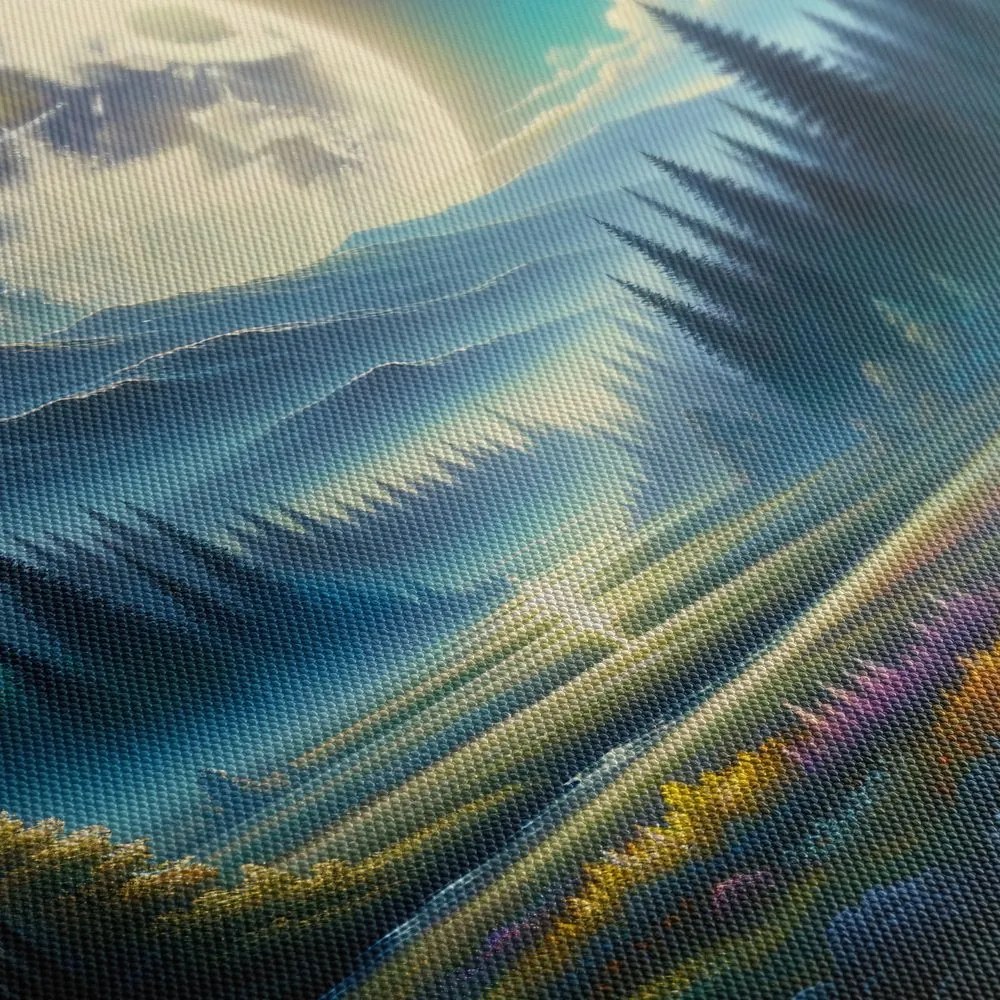 Quadro su tela – Natura notturna tranquilla con fiume