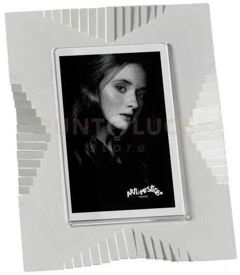 Portafoto di design riviera grande bianco marmo in ferro e polimeti...