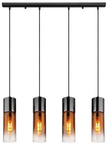 Globo 21000-4HG - Lampadario a sospensione con filo ANNIKA 4xE27/25W/230V nero/rame