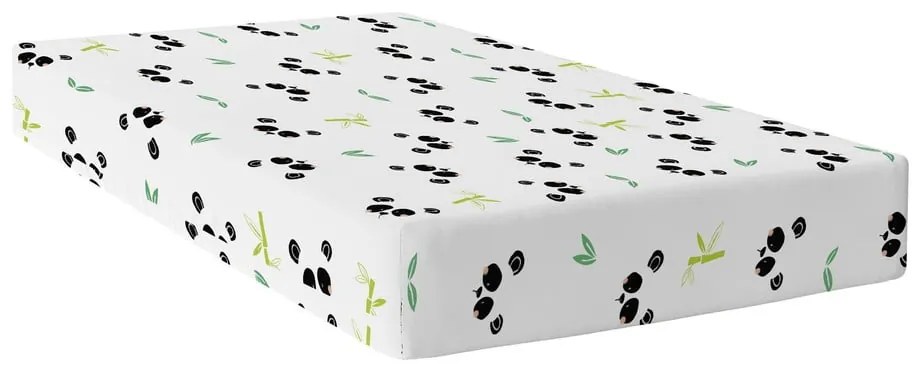 Lenzuolo di cotone per bambini Panda, 90 x 200 cm Panda Garden - Moshi Moshi