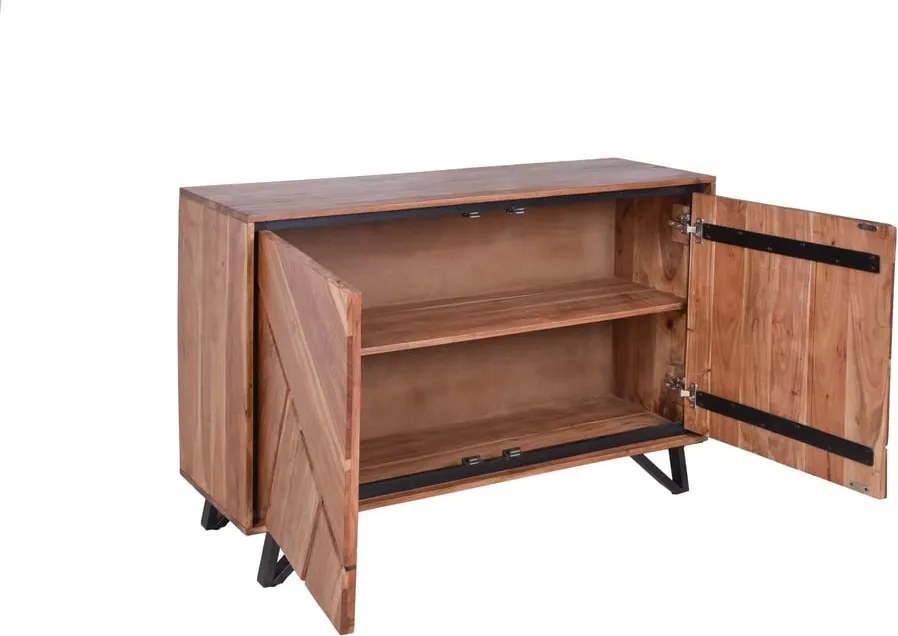 Armadietto di colore naturale in acacia massiccia 120x78x40 cm Ambala – Interia Home &amp; Living