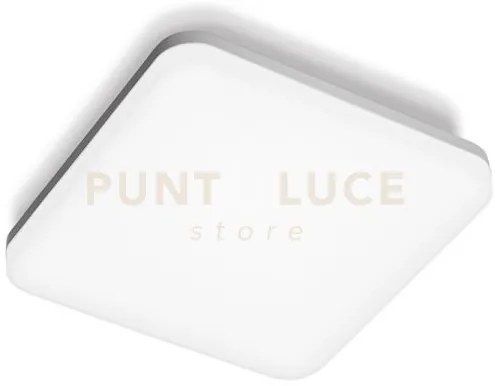 Ges832- plafoniera quadrata bianca a led 4000k 1620lm 18w ip66 28cm