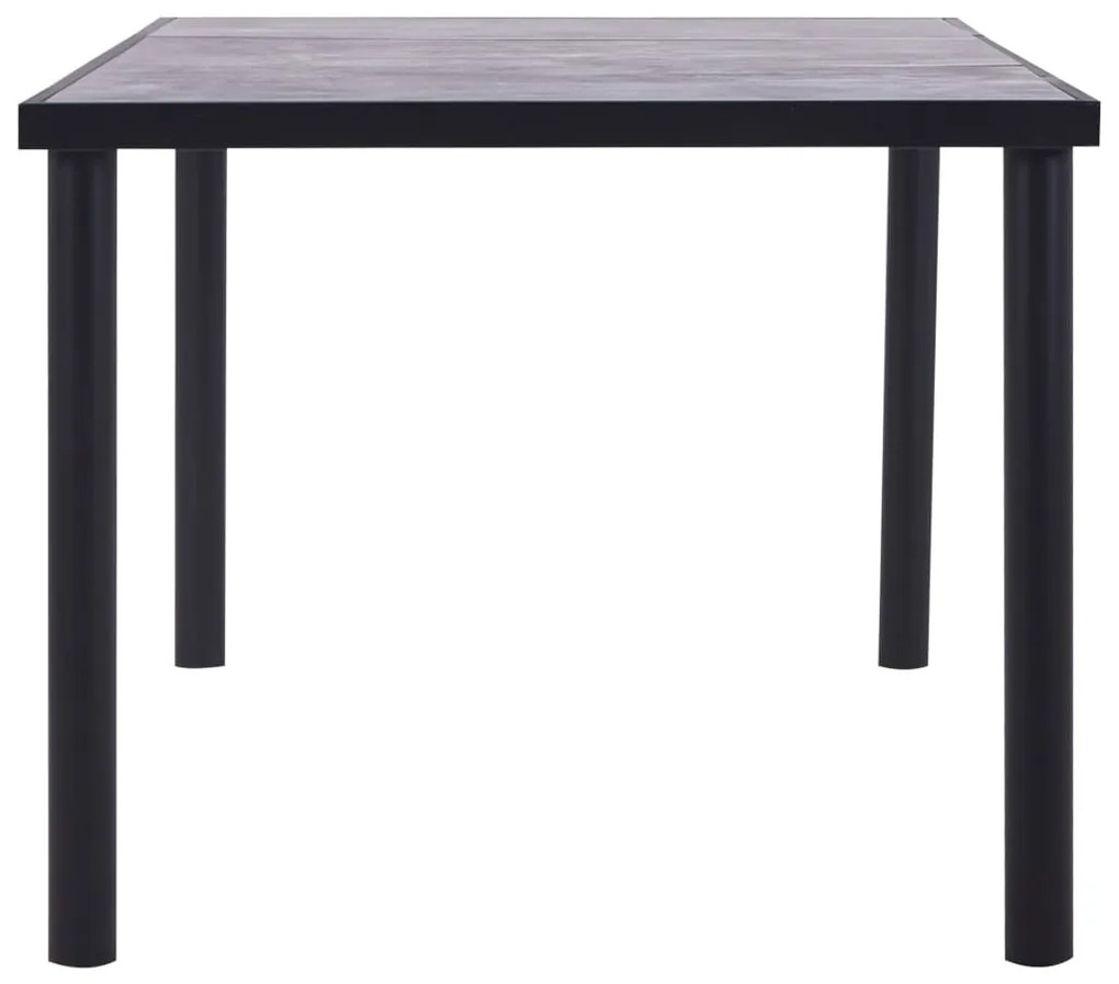 Tavolo da pranzo nero e grigio cemento 200x100x75 cm in mdf