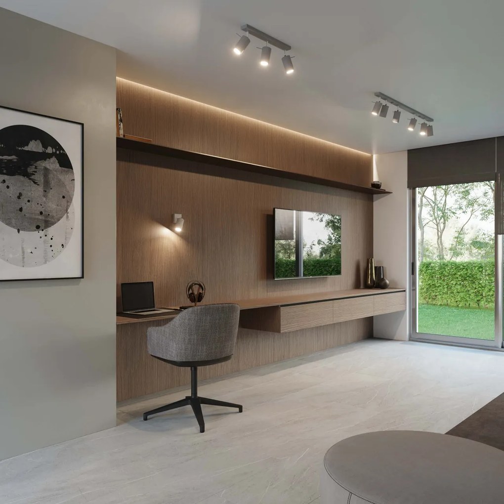 Applique in Acciaio Orientabile da Parete RING GU10 Grigia da interno