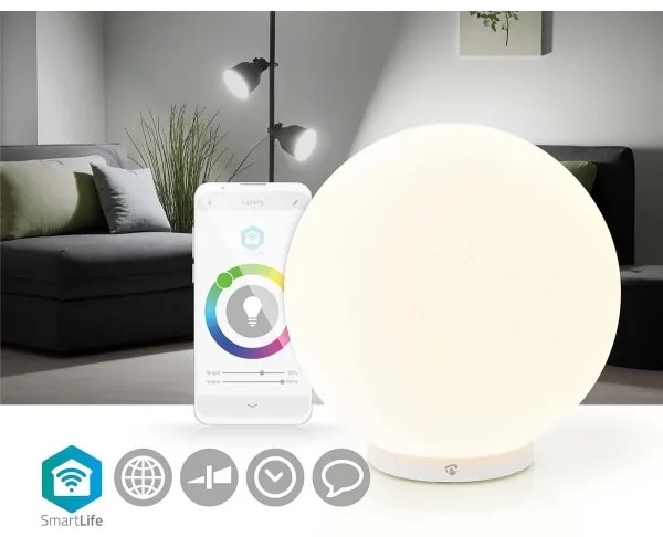 Nedis WIFILM10CWT - Lampada da tavolo LED RGBW dimmerabile SmartLife LED/5W/5V Wi-Fi