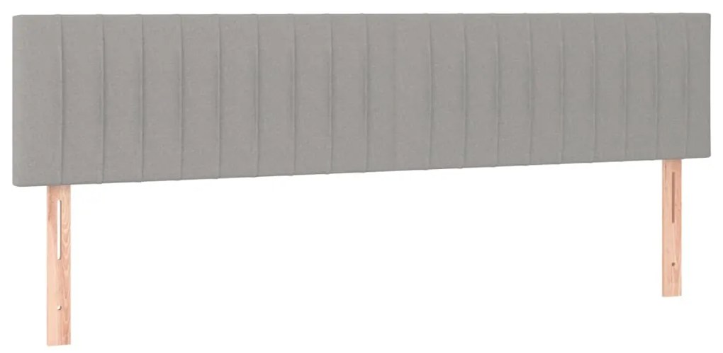 Testiera a led grigio chiaro 200x5x78/88 cm in tessuto