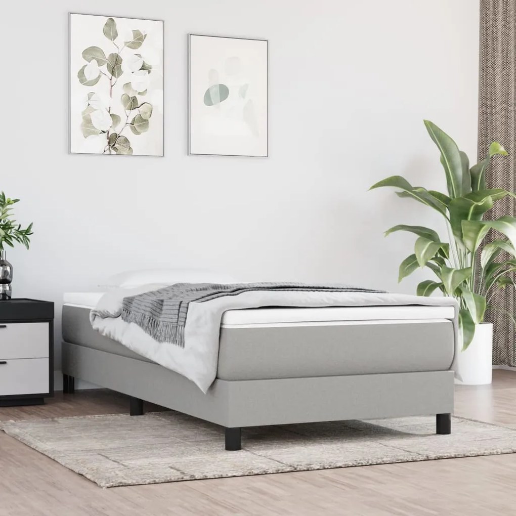 Materasso A Molle Insacchettate Grigio Chiaro 90x190x20 Cm /