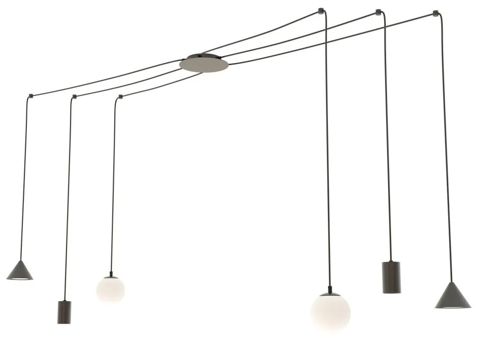 Lampadario a sospensione FUJI 6 Black Colore Nero