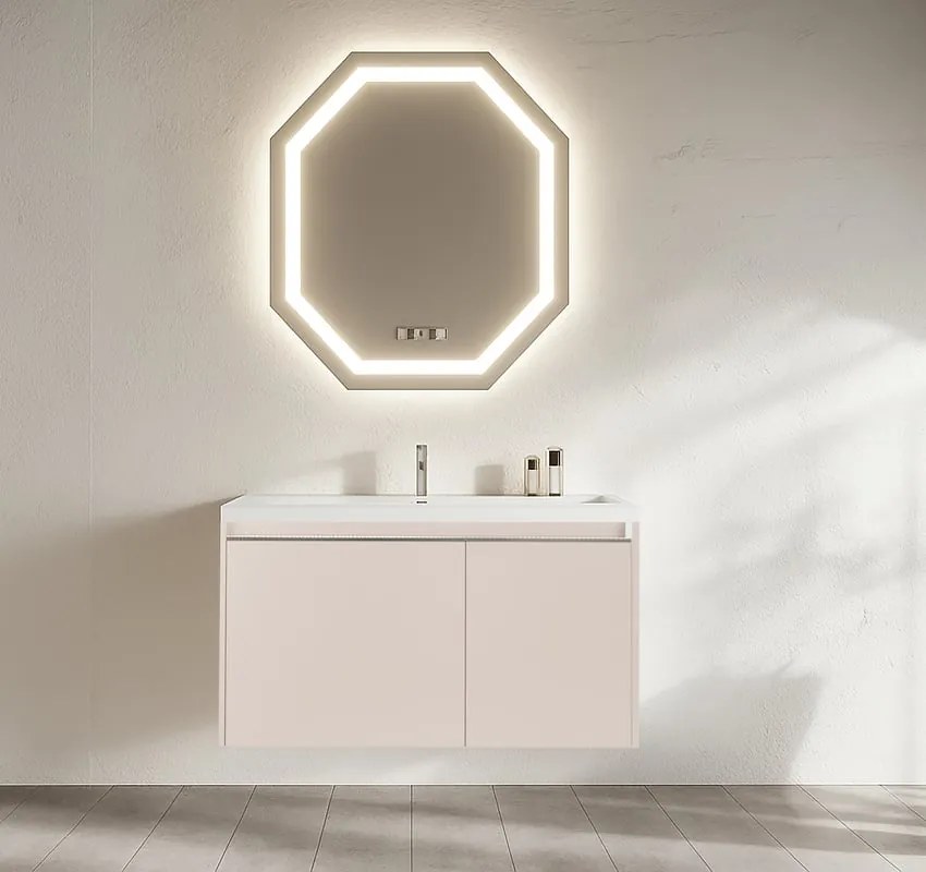 Mobile bagno con lavabo L 100 cm grigio perla per vasca centrale Cielo