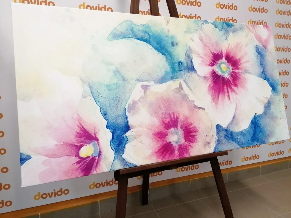 Stampa su tela – Fiori in acquerello rosa