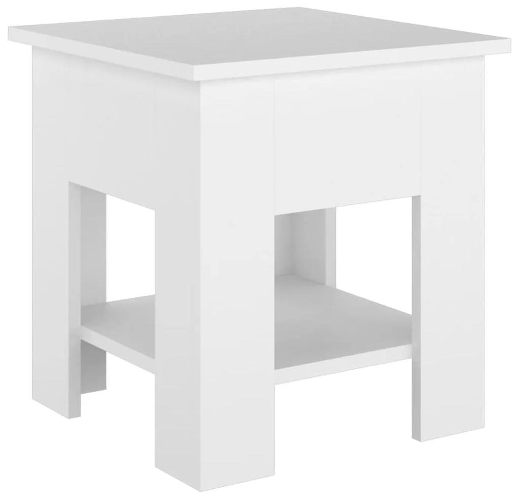 Tavolino da salotto bianco 40x40x42 cm in legno multistrato