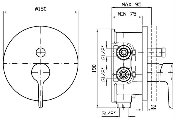 Miscelatore Zetasystem Doccia Cromo Parte Incasso Non Inclusa Medameda ZMM096 Zucchetti