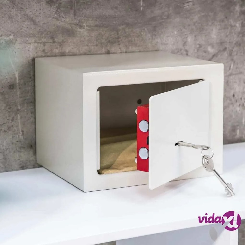 HI Cassaforte per Hotel con 2 Cavi 23x17x17 cm Acciaio Bianco