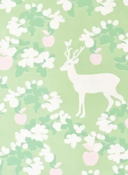 Tapete Apple Garden von Majvillan - Soft Green/ Light Pink
